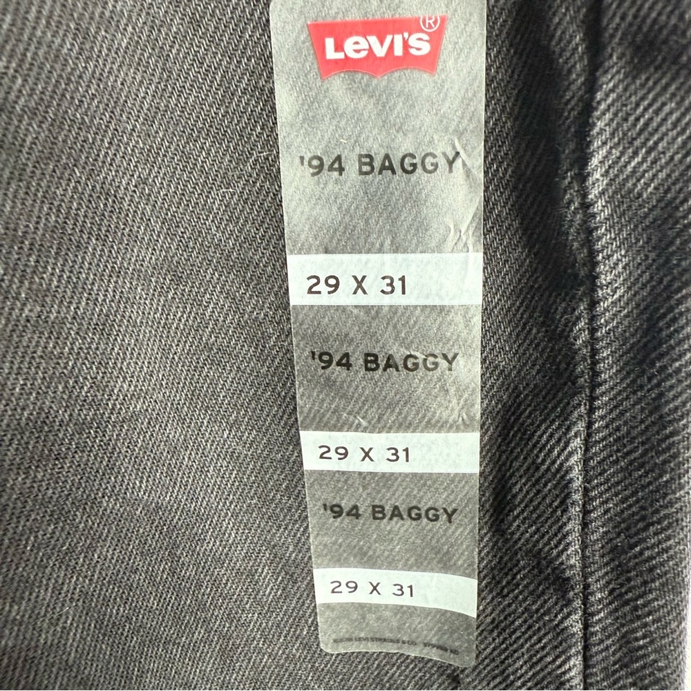 NWT Levi's 94 Baggy Jean Open Mind Straight Washed Black‎ 29 x 31 Streetwear - Picture 5 of 12
